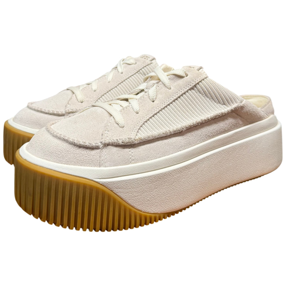 UGG EZ-Duzzit Women's 10 White Sand Mule Platform Sneaker Comfort Slip On Shoes